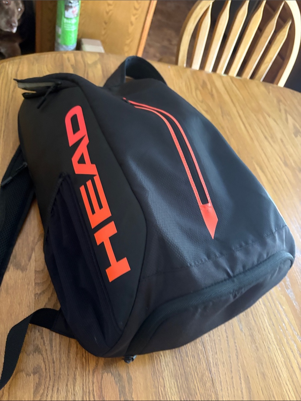 HEAD Black tennis bag with Red Logo and Accent Strip